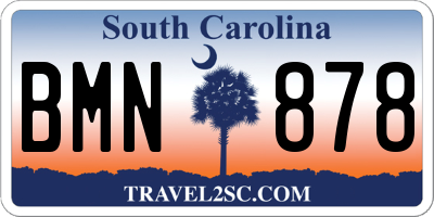 SC license plate BMN878