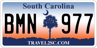 SC license plate BMN977