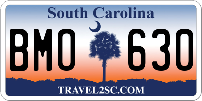 SC license plate BMO630