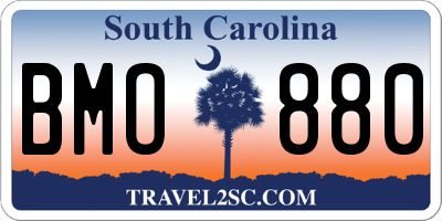 SC license plate BMO880