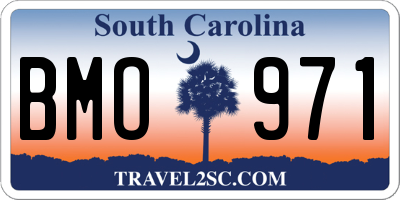 SC license plate BMO971