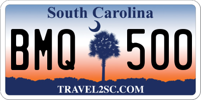 SC license plate BMQ500