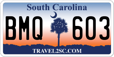 SC license plate BMQ603