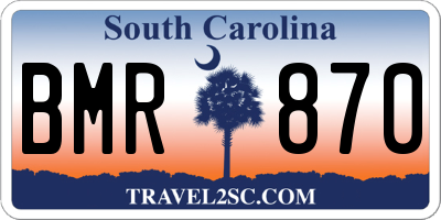 SC license plate BMR870
