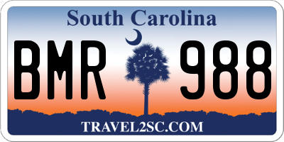 SC license plate BMR988