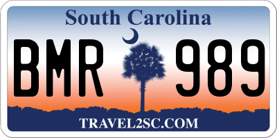SC license plate BMR989