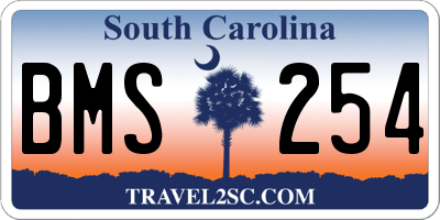 SC license plate BMS254