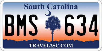 SC license plate BMS634