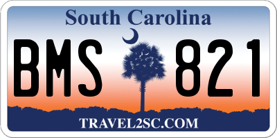 SC license plate BMS821