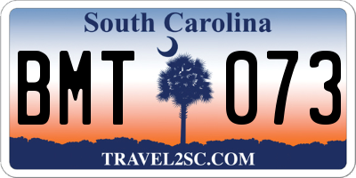 SC license plate BMT073