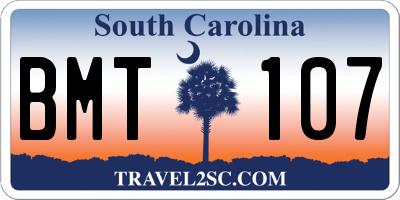 SC license plate BMT107