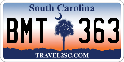 SC license plate BMT363