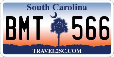 SC license plate BMT566
