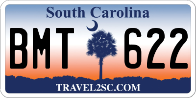 SC license plate BMT622