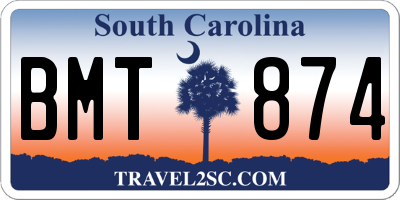 SC license plate BMT874