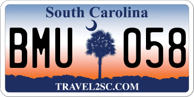 SC license plate BMU058