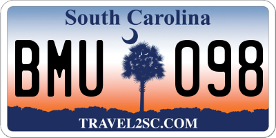 SC license plate BMU098