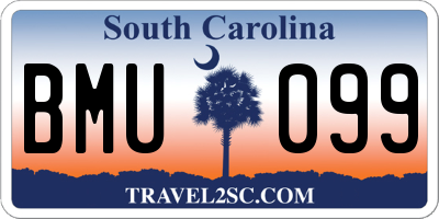 SC license plate BMU099