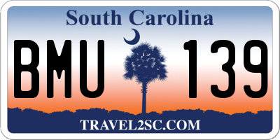 SC license plate BMU139
