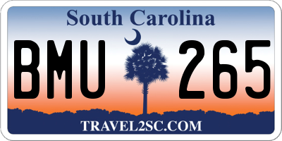 SC license plate BMU265