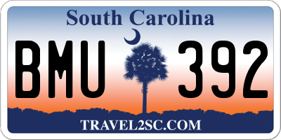 SC license plate BMU392