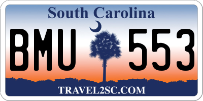 SC license plate BMU553