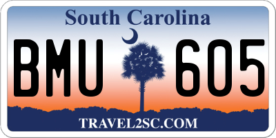 SC license plate BMU605