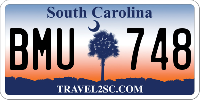 SC license plate BMU748