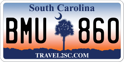 SC license plate BMU860