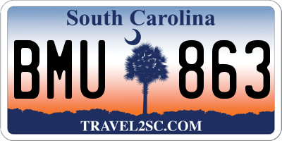 SC license plate BMU863