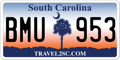 SC license plate BMU953