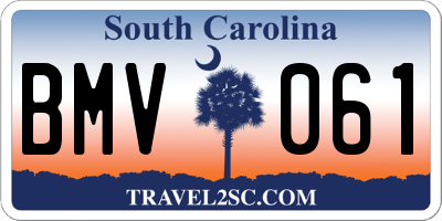 SC license plate BMV061
