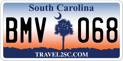 SC license plate BMV068