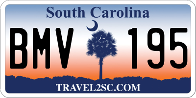 SC license plate BMV195