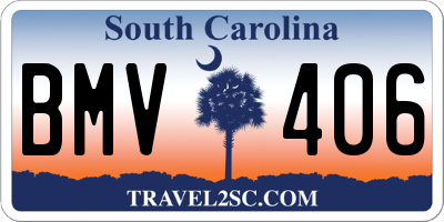 SC license plate BMV406