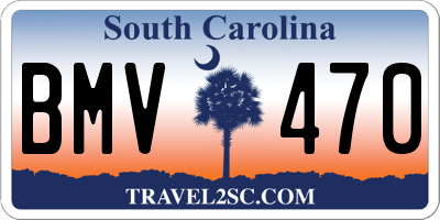 SC license plate BMV470