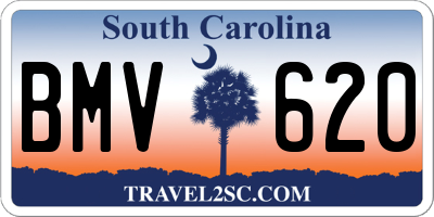 SC license plate BMV620