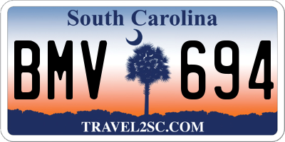 SC license plate BMV694