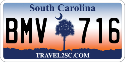 SC license plate BMV716