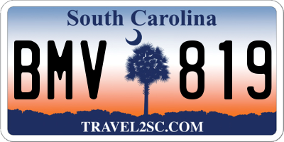 SC license plate BMV819