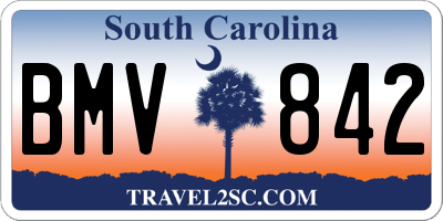 SC license plate BMV842