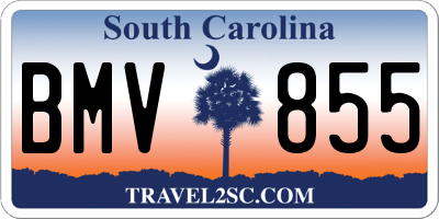 SC license plate BMV855