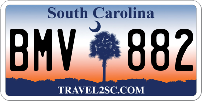 SC license plate BMV882
