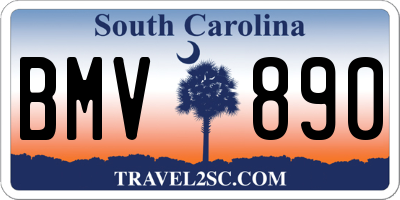 SC license plate BMV890