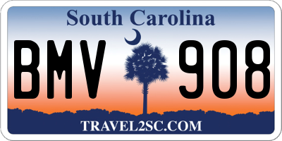 SC license plate BMV908