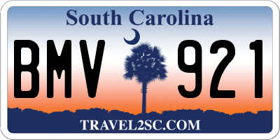 SC license plate BMV921