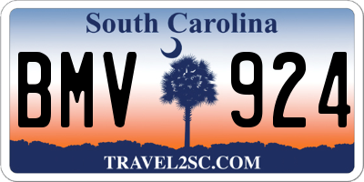 SC license plate BMV924