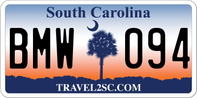 SC license plate BMW094