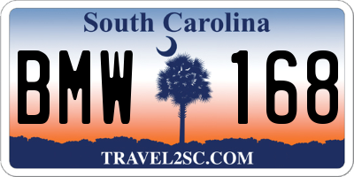 SC license plate BMW168