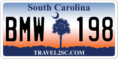 SC license plate BMW198